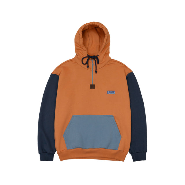 Lanee Clothing Streetwear ORANGE HALF-ZIP HOODIE
