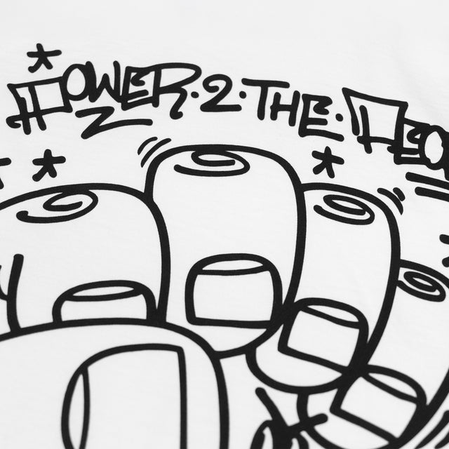 Lanee Clothing Streetwear POWER TO THE PEOPLE WHITE TEE