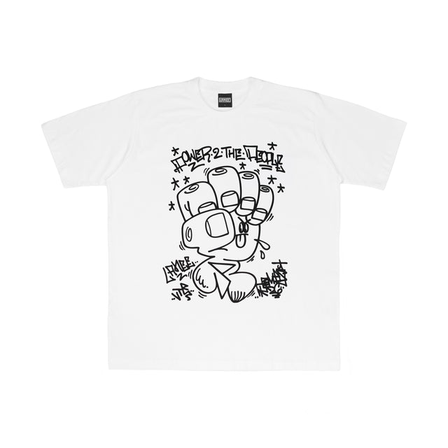 Lanee Clothing Streetwear POWER TO THE PEOPLE WHITE TEE