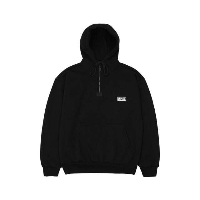 Lanee Clothing Streetwear BLACK HALF-ZIP HOODIE