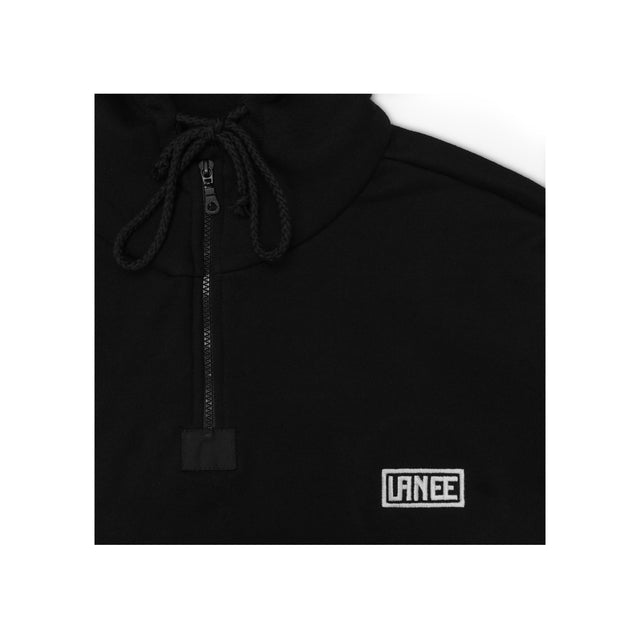 Lanee Clothing Streetwear BLACK HALF-ZIP HOODIE