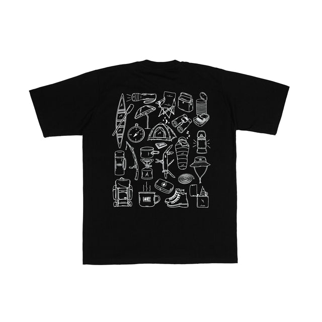 Lanee Clothing Streetwear CAMP ESSENTIALS BLACK TEE