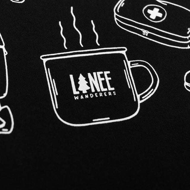 Lanee Clothing Streetwear CAMP ESSENTIALS BLACK TEE