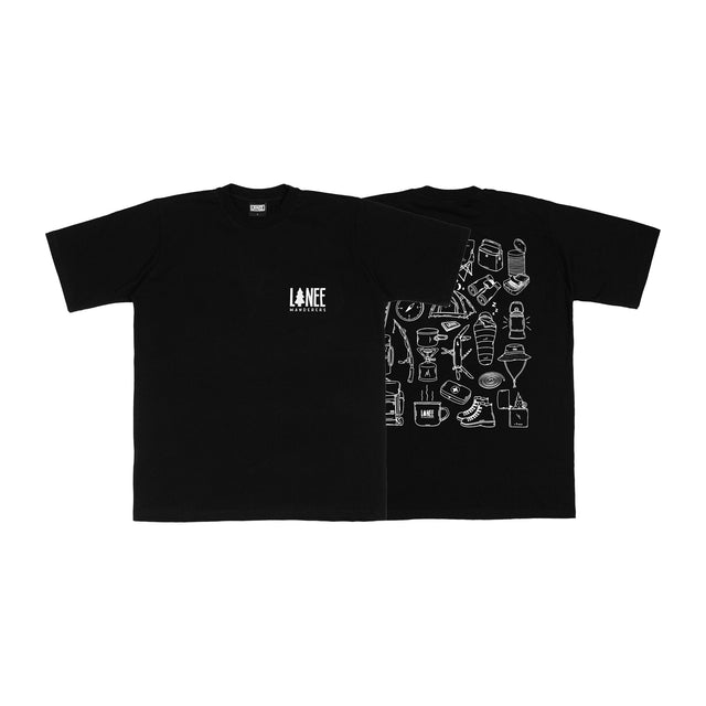 Lanee Clothing Streetwear CAMP ESSENTIALS BLACK TEE