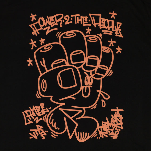 Lanee Clothing Streetwear POWER TO THE PEOPLE BLACK TEE