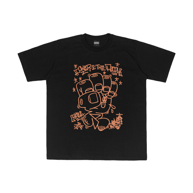 Lanee Clothing Streetwear POWER TO THE PEOPLE BLACK TEE