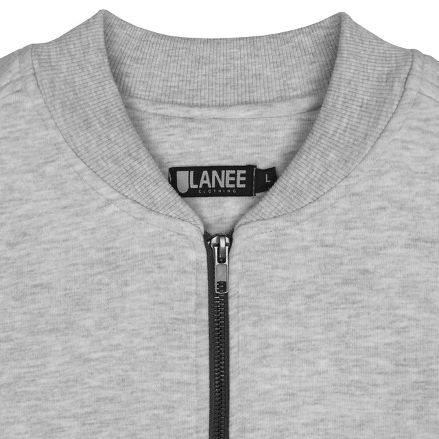 Lanee Clothing Streetwear FULL-ZIP GRAY CREWNECK 21