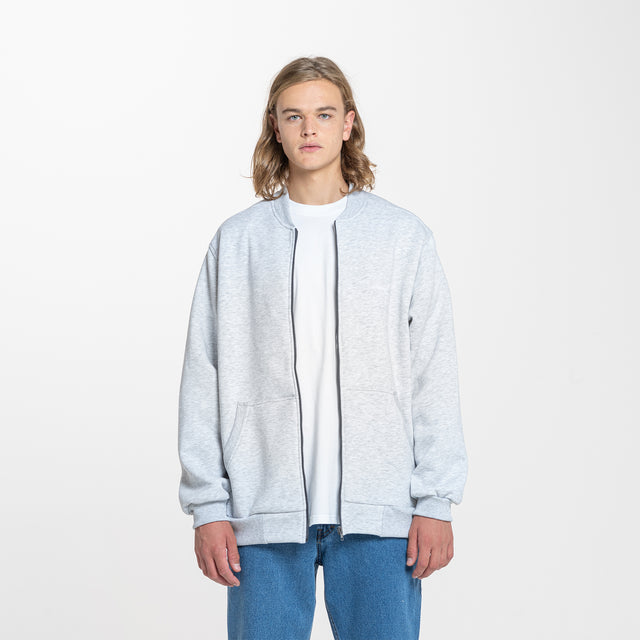 Lanee Clothing Streetwear FULL-ZIP GRAY CREWNECK 21