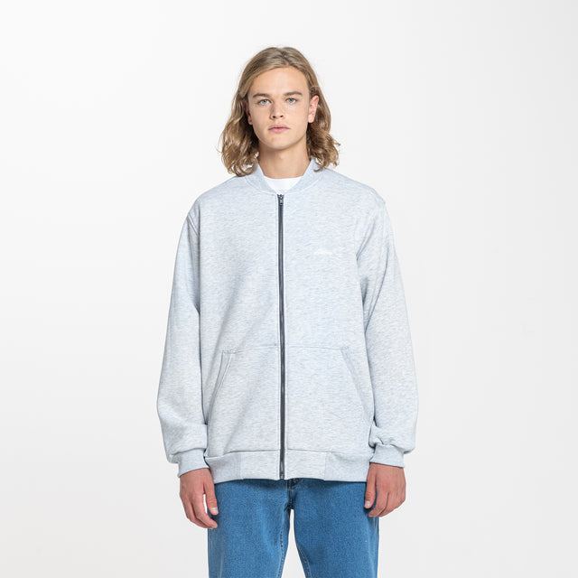 Lanee Clothing Streetwear FULL-ZIP GRAY CREWNECK 21