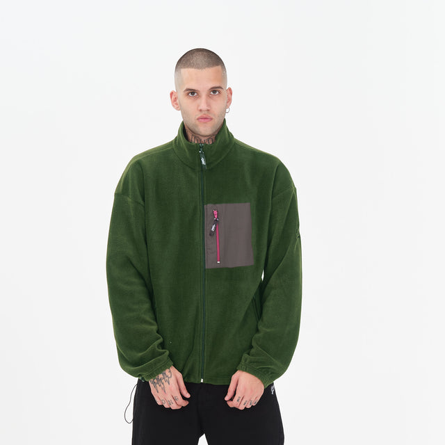 Lanee Clothing Streetwear GREEN FLEECE JACKET