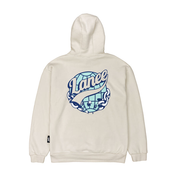 Lanee Clothing Streetwear BEIGE GLOBE HOODIE