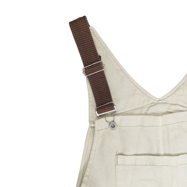 Lanee Clothing Streetwear BEIGE DENIM OVERALL