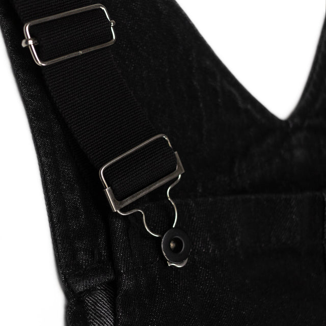 Lanee Clothing Streetwear BLACK DENIM OVERALL