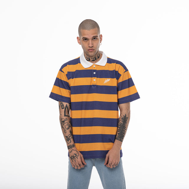 Lanee Clothing Streetwear PURPLE-YELLOW POLO TEE 21