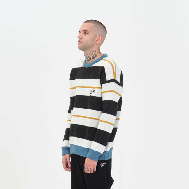 Lanee Clothing Streetwear STRIPED KNIT WHITE