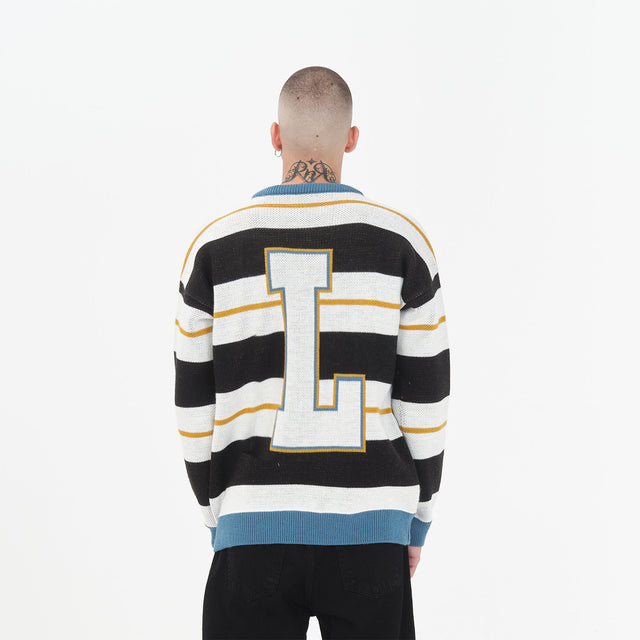 Lanee Clothing Streetwear STRIPED KNIT WHITE