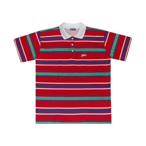 Lanee Clothing Streetwear RED STRIPED POLO TEE 21