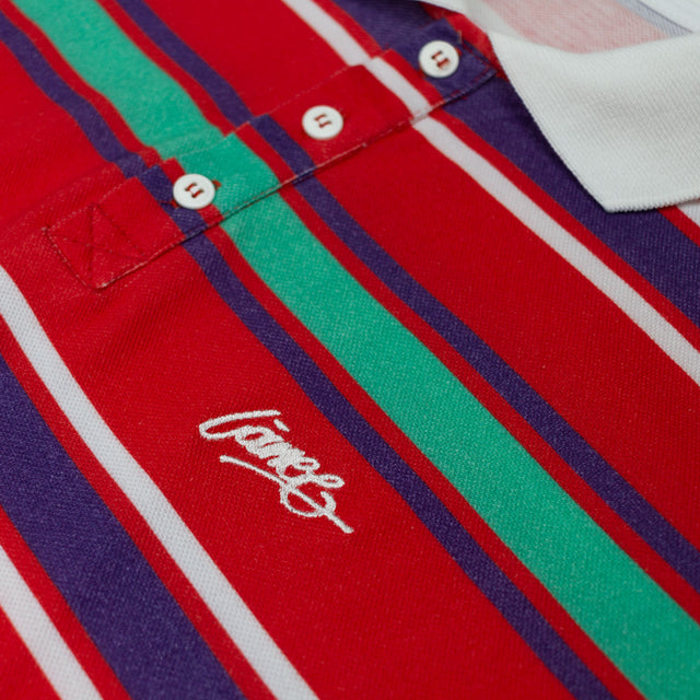 Lanee Clothing Streetwear RED STRIPED POLO TEE 21