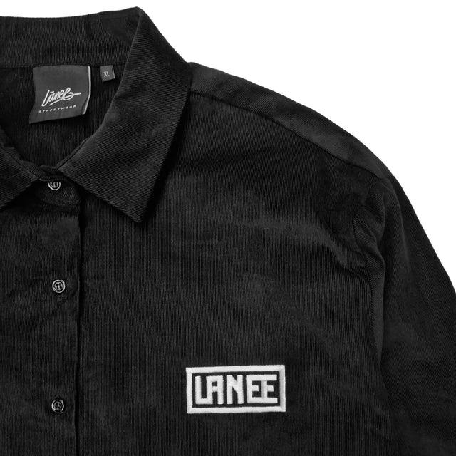 Lanee Clothing Streetwear BLACK CORDUROY SHIRT